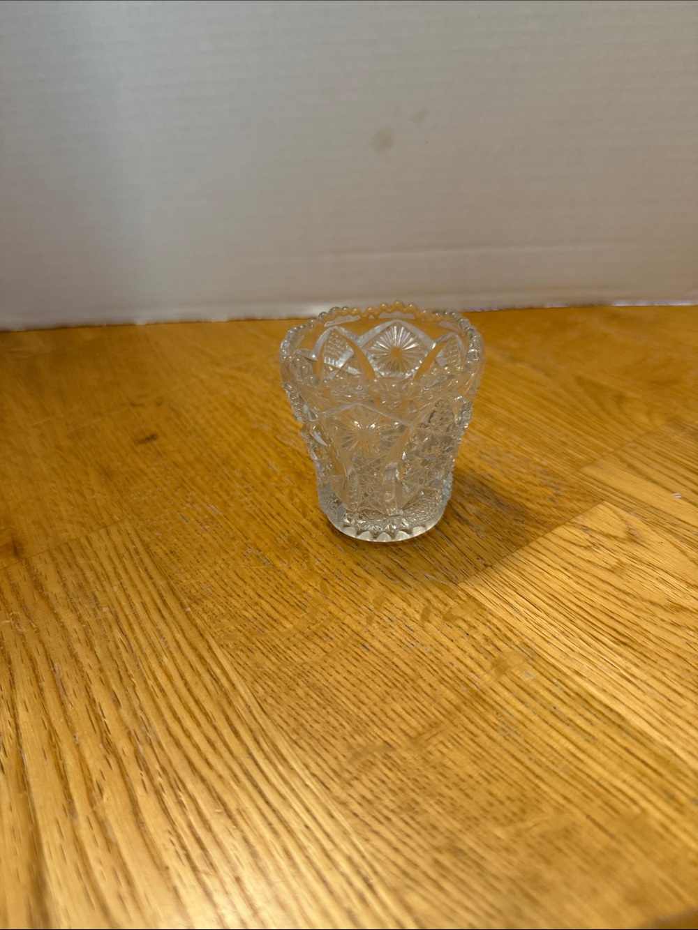 Clear Cut Glass Votive Holder - Clear